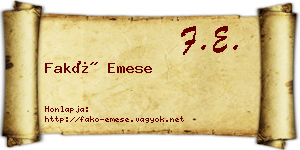 Fakó Emese névjegykártya